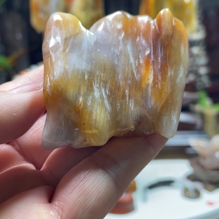 石材家居摆件硅化木