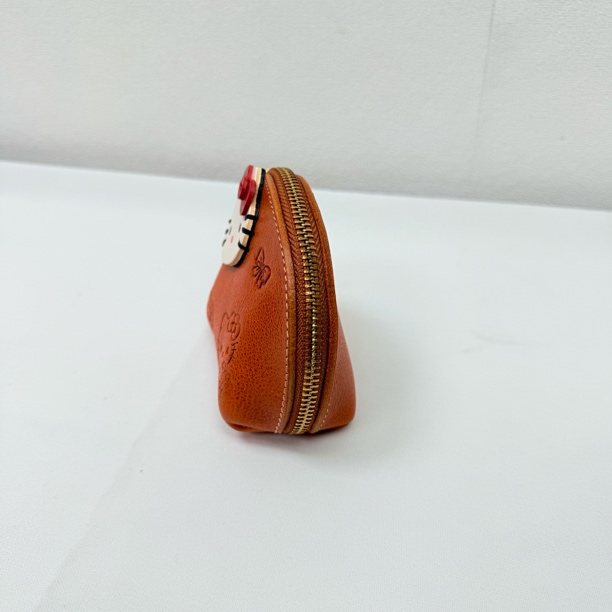 植鞣头层牛皮日落黄小贝壳零钱包【3D高分子热熔印制】84907