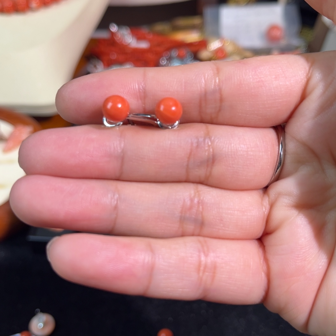 *****大理石磁石Momo耳钉