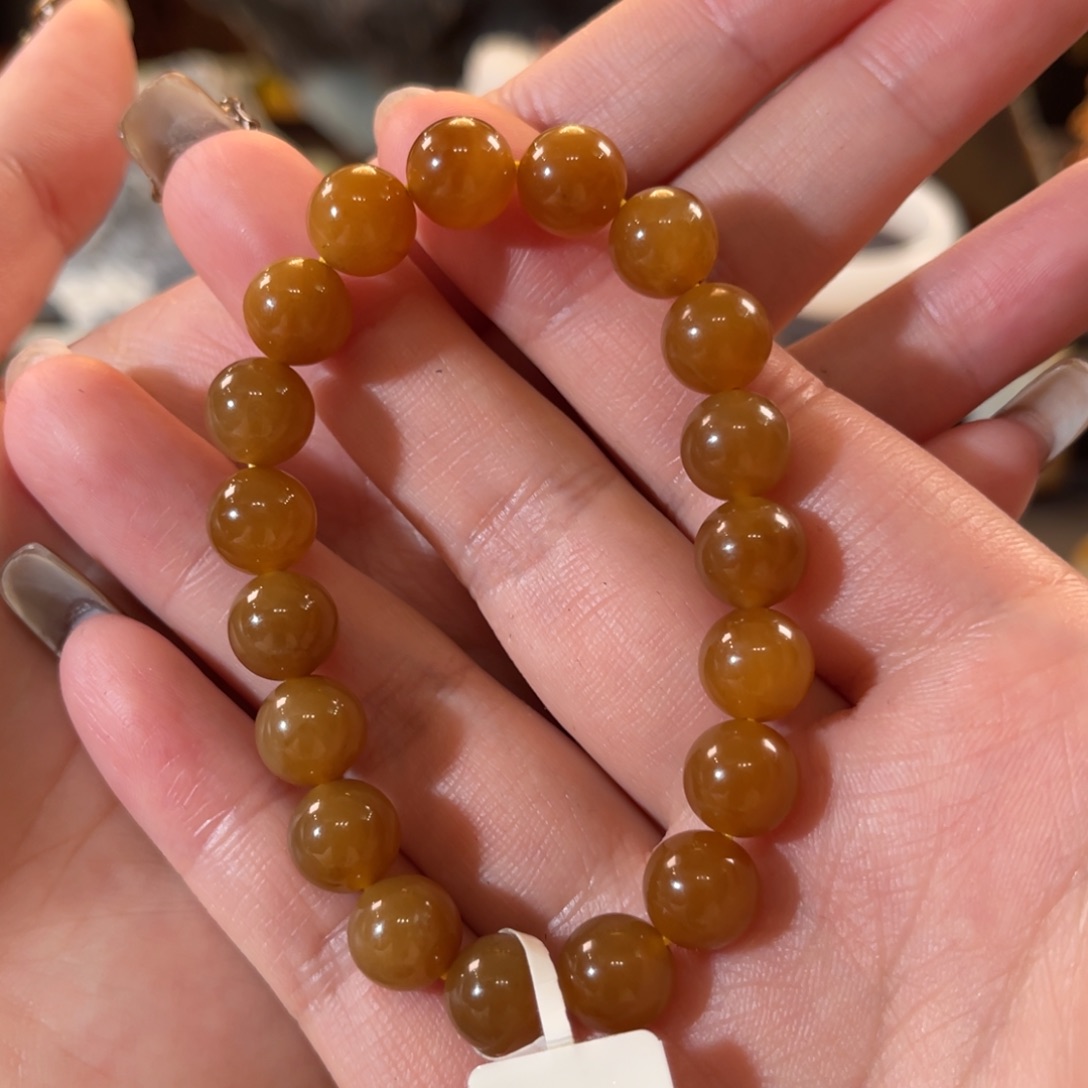 和田玉（糖玉）未镶嵌手串金山全糖10mm手串