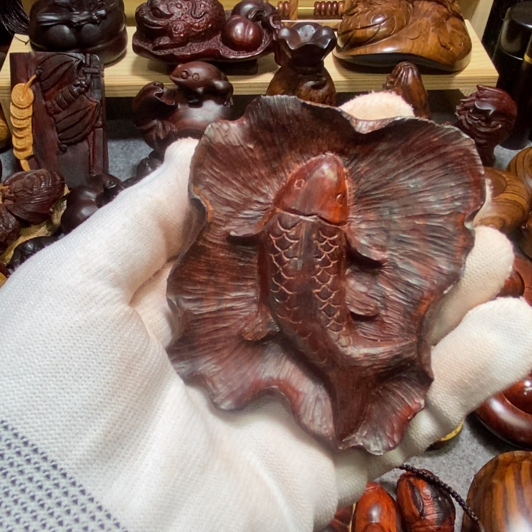 手串/手链小叶紫檀小叶紫檀荷叶鱼