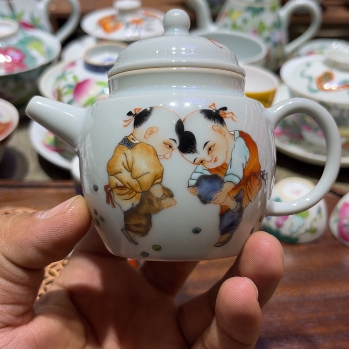 手绘精品盖碗茶杯