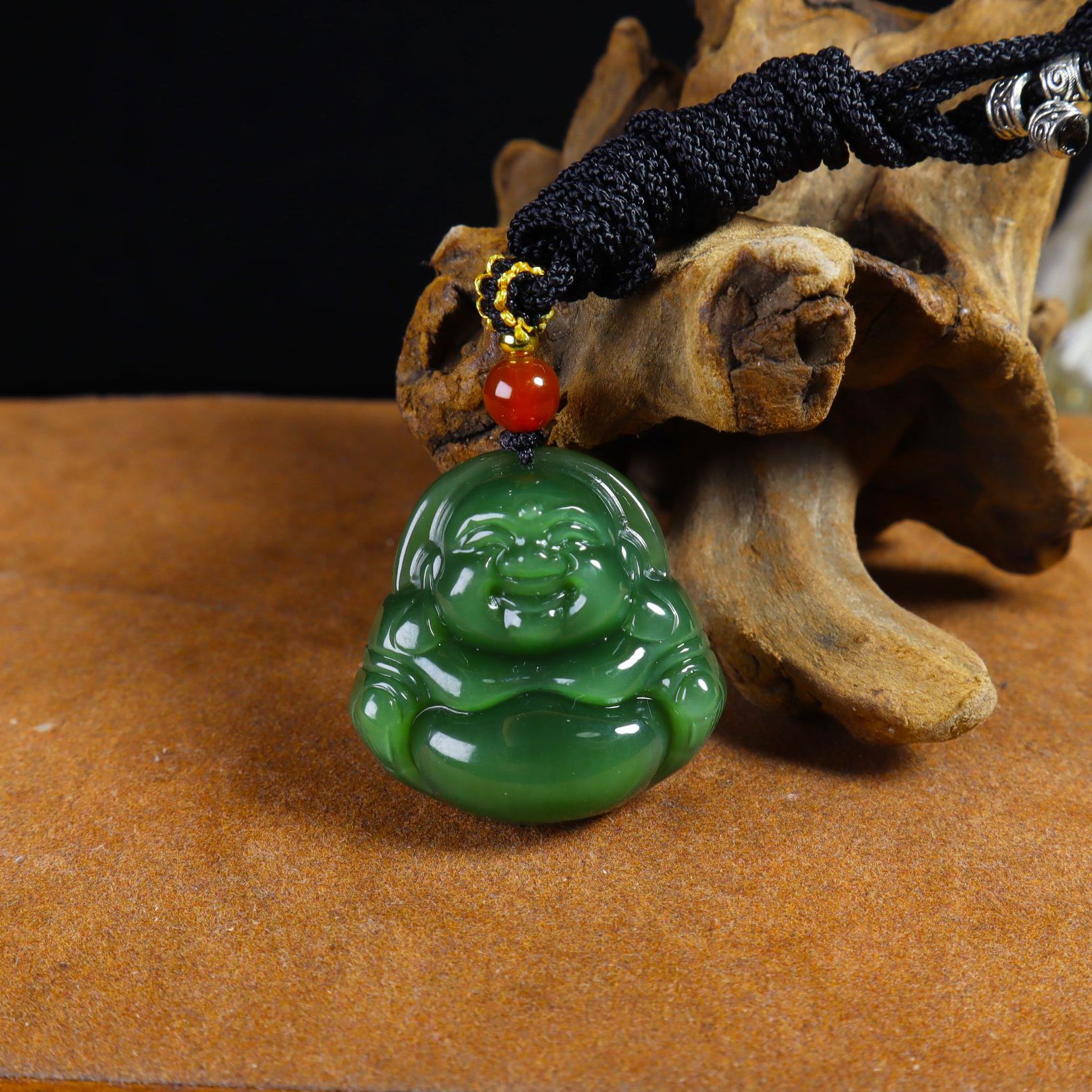 【年底回馈】天然和田玉碧玉佛公套链吊坠丨LB32丨多样性发一个