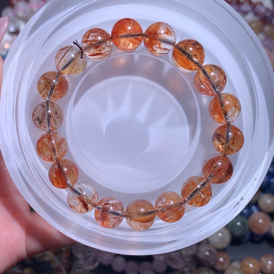 未镶嵌手链水晶金红黑金超11咪