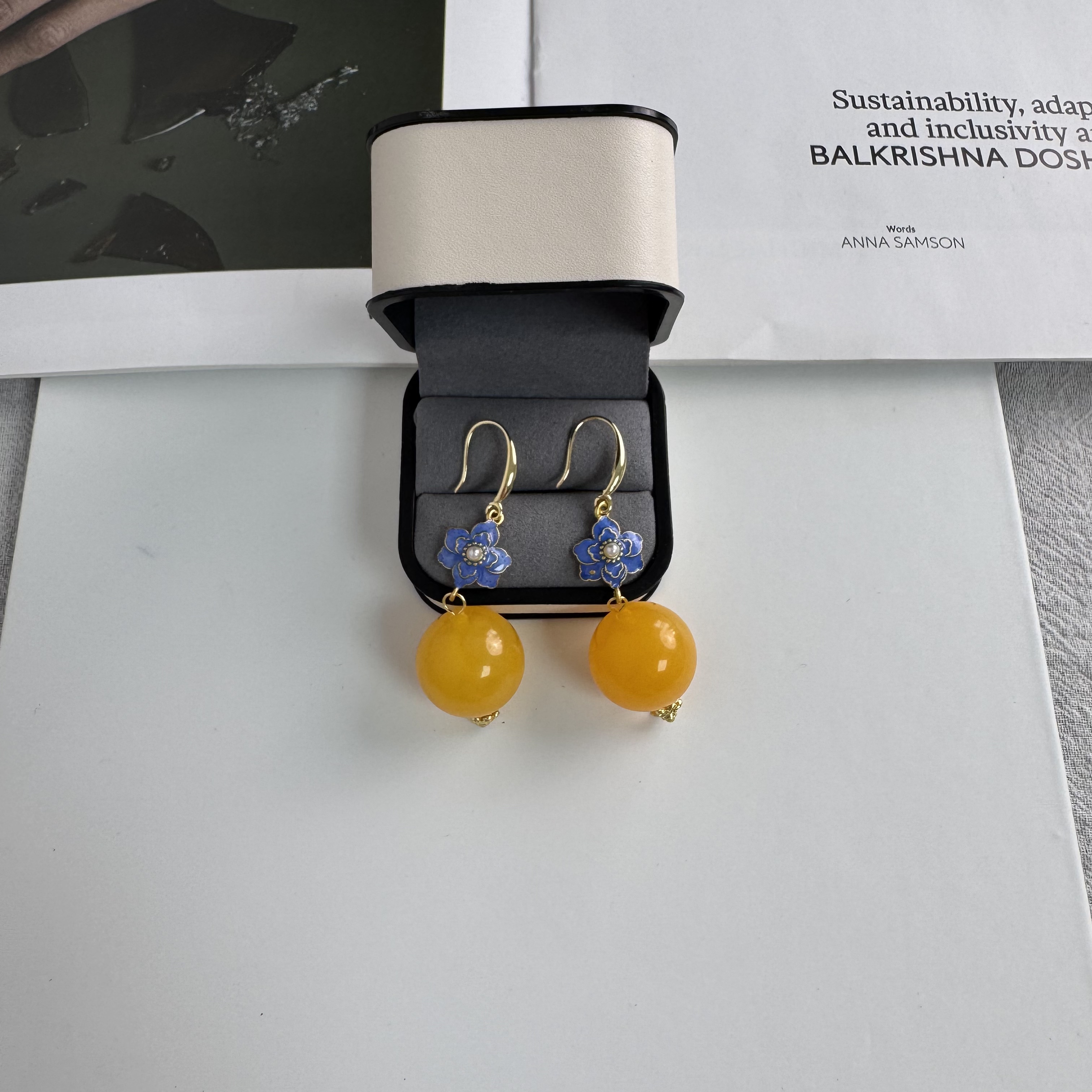 高定珠宝蜜蜡耳坠ZX3131S