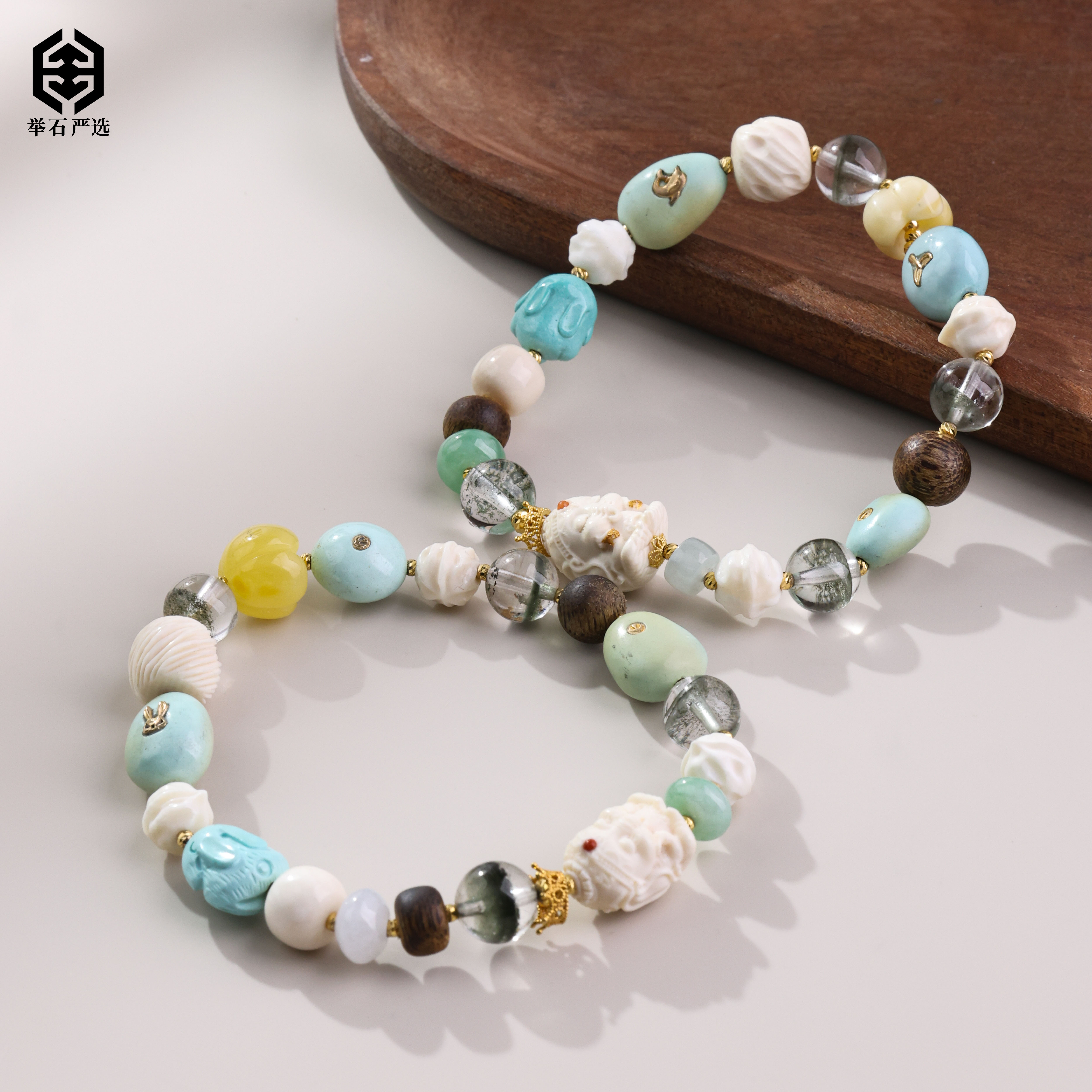 【举石严选】H0623-3793-158绿松石手串18k（一件/多样性/约6-7mm+）O