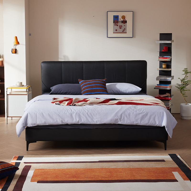 【夜喵+大白slim】喜临门城市爱情软床皮床家用极简简约主卧室成套