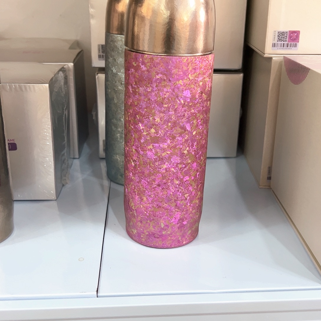 纯钛保温杯未来熊玫红色