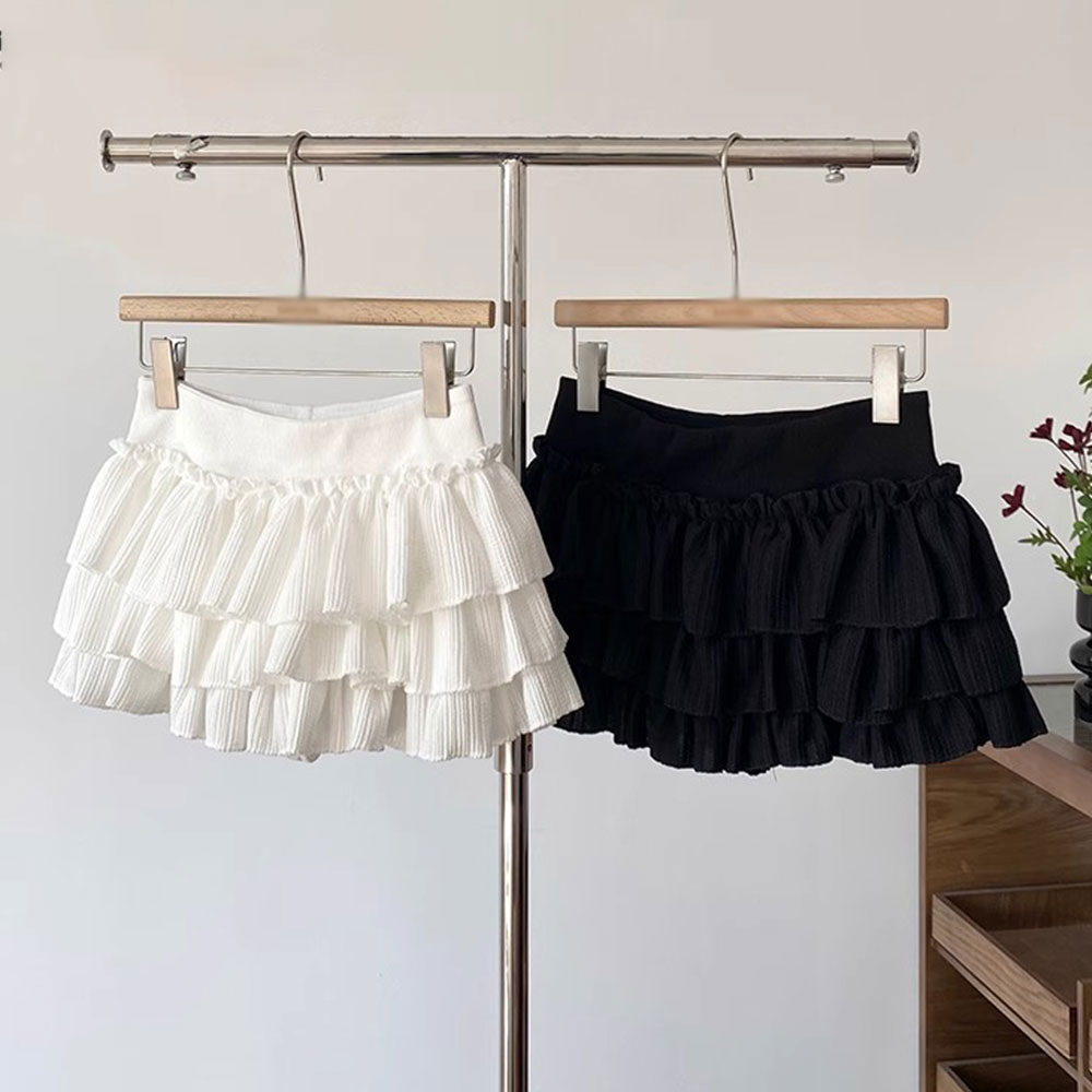 纯欲甜美风多层次时尚百搭蓬蓬半身裙2025夏季新款防走光A字短裙