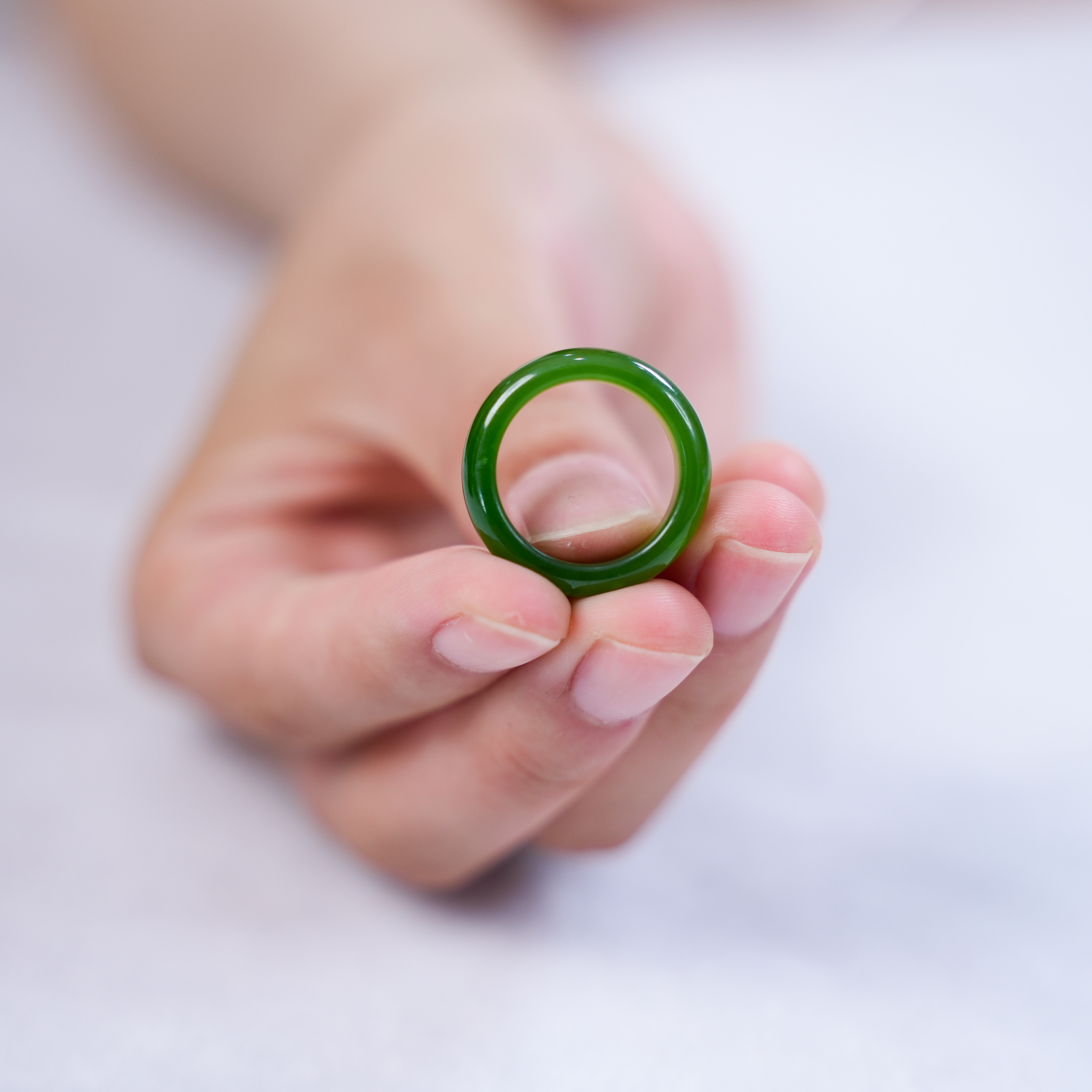 【微瑕捡漏】和田碧玉指环戒指｜戒圈｜多样性发其一（介意慎拍）