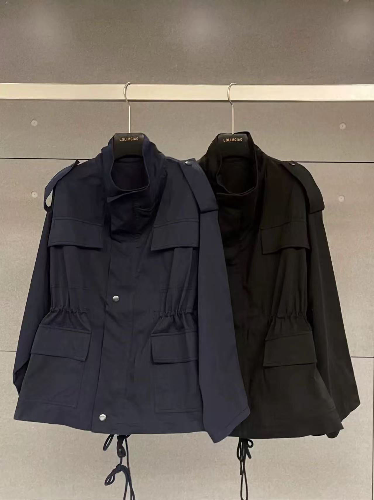 LIMCIAO正品早秋新款 很洋气的宽松慵懒抽绳工装外套女