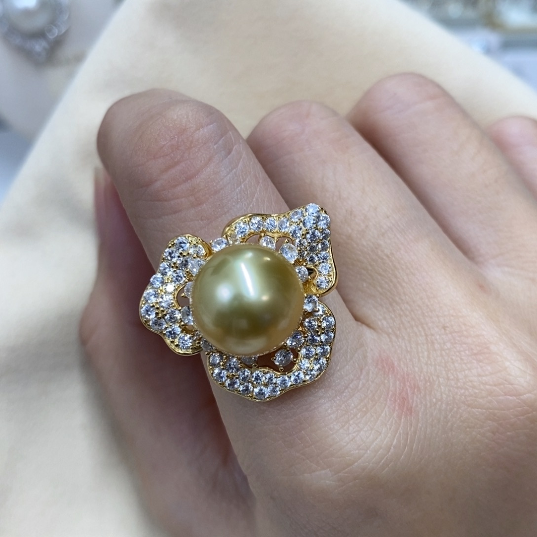 银S925镶嵌戒圈海水珍珠，链接6