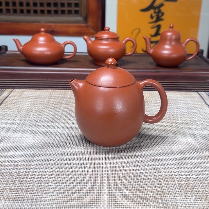 紫砂茶壶龙蛋小红泥