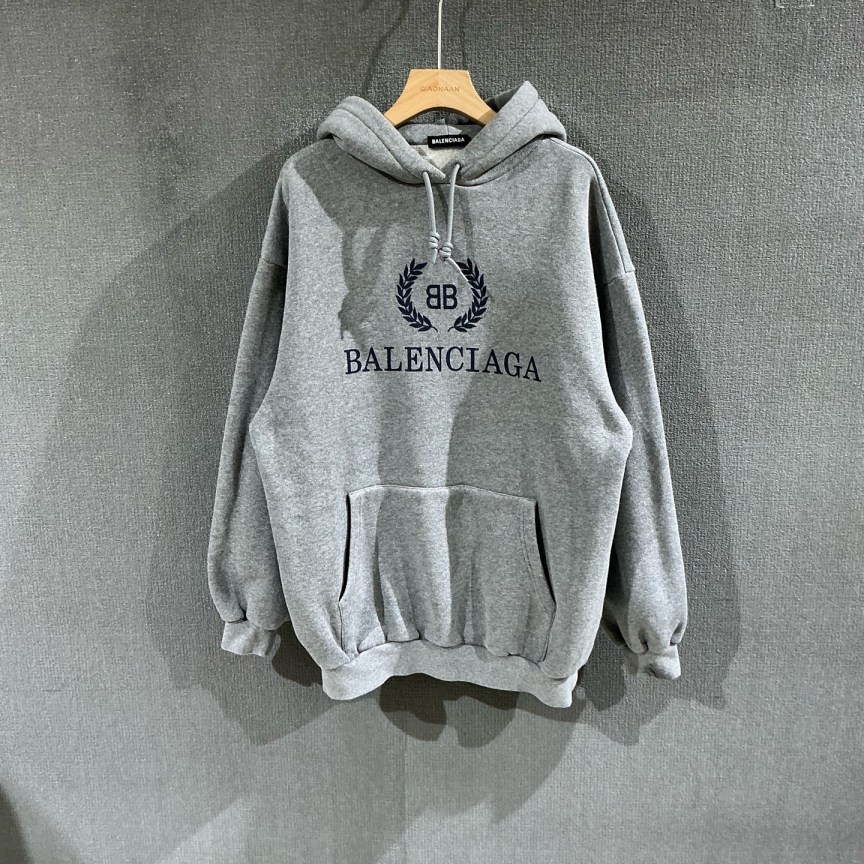 99新 Balenciaga/巴黎世家 （pm）双B麦穗帽衫卫衣 xxs码/5355