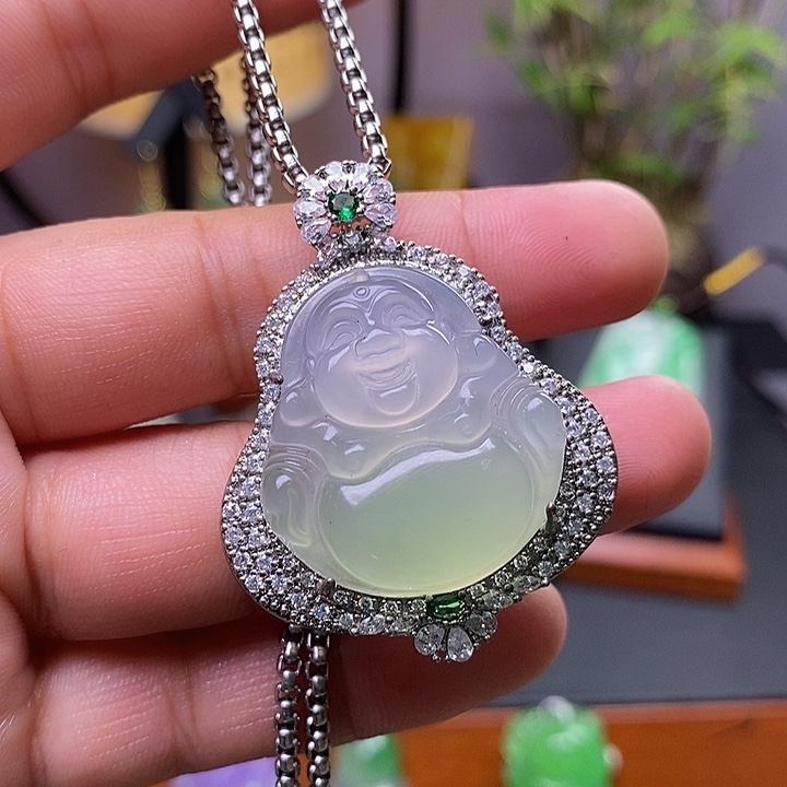 翡翠未镶嵌吊坠(赠链)