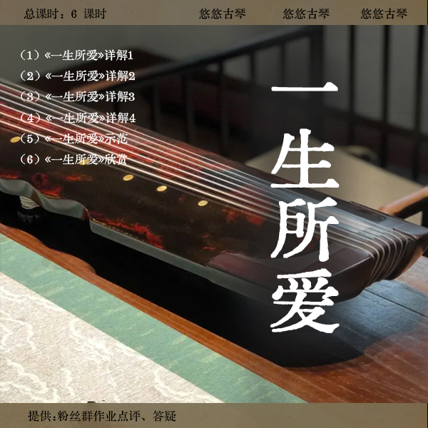 《一生所爱》古琴移植曲视频详解教程 逐句讲解 慢一