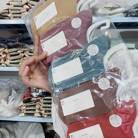 纯棉双针袜子到手10双女款新