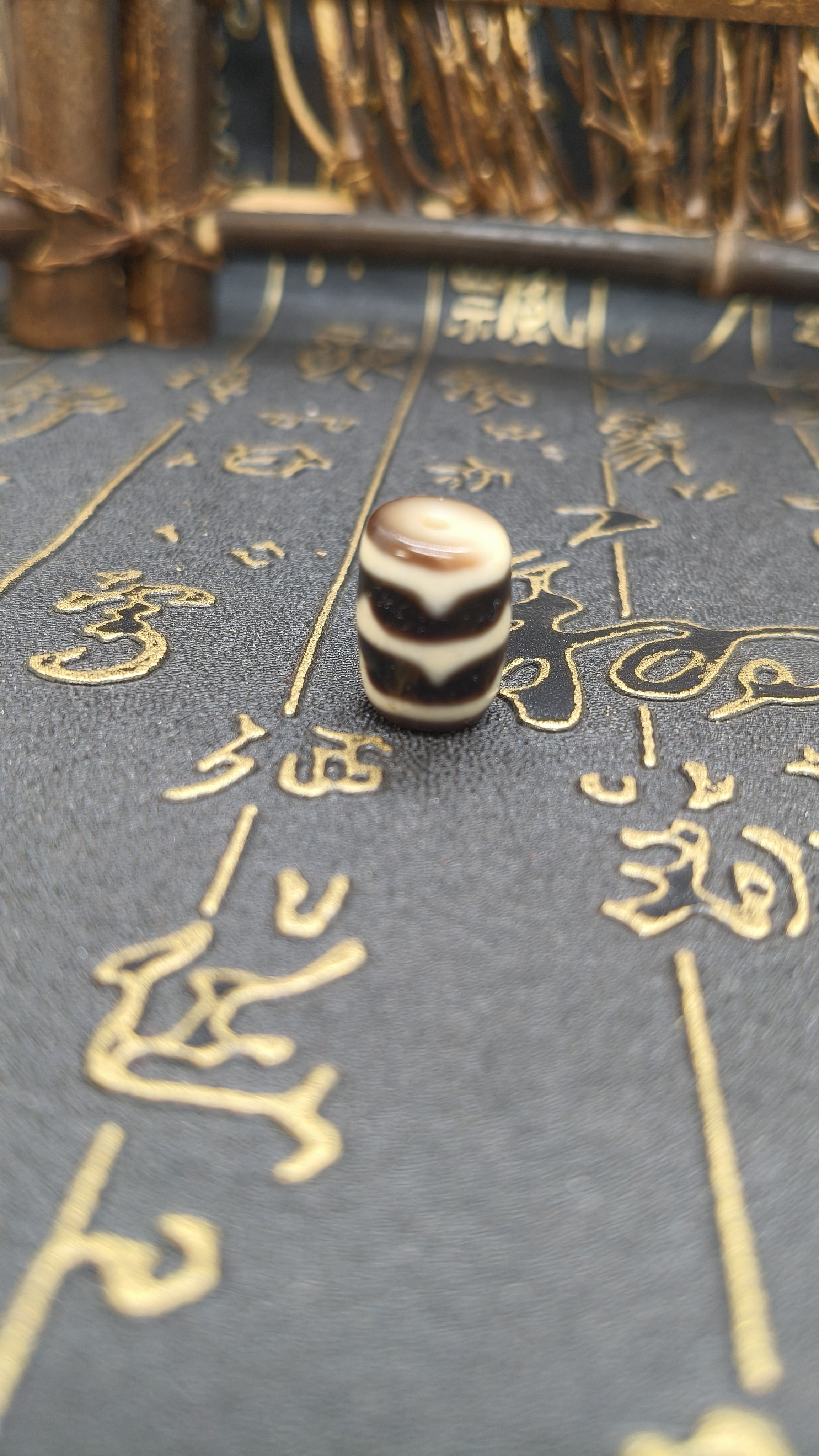 【雪微·建成黑金系列玛瑙珠】11*16双水纹 送男友