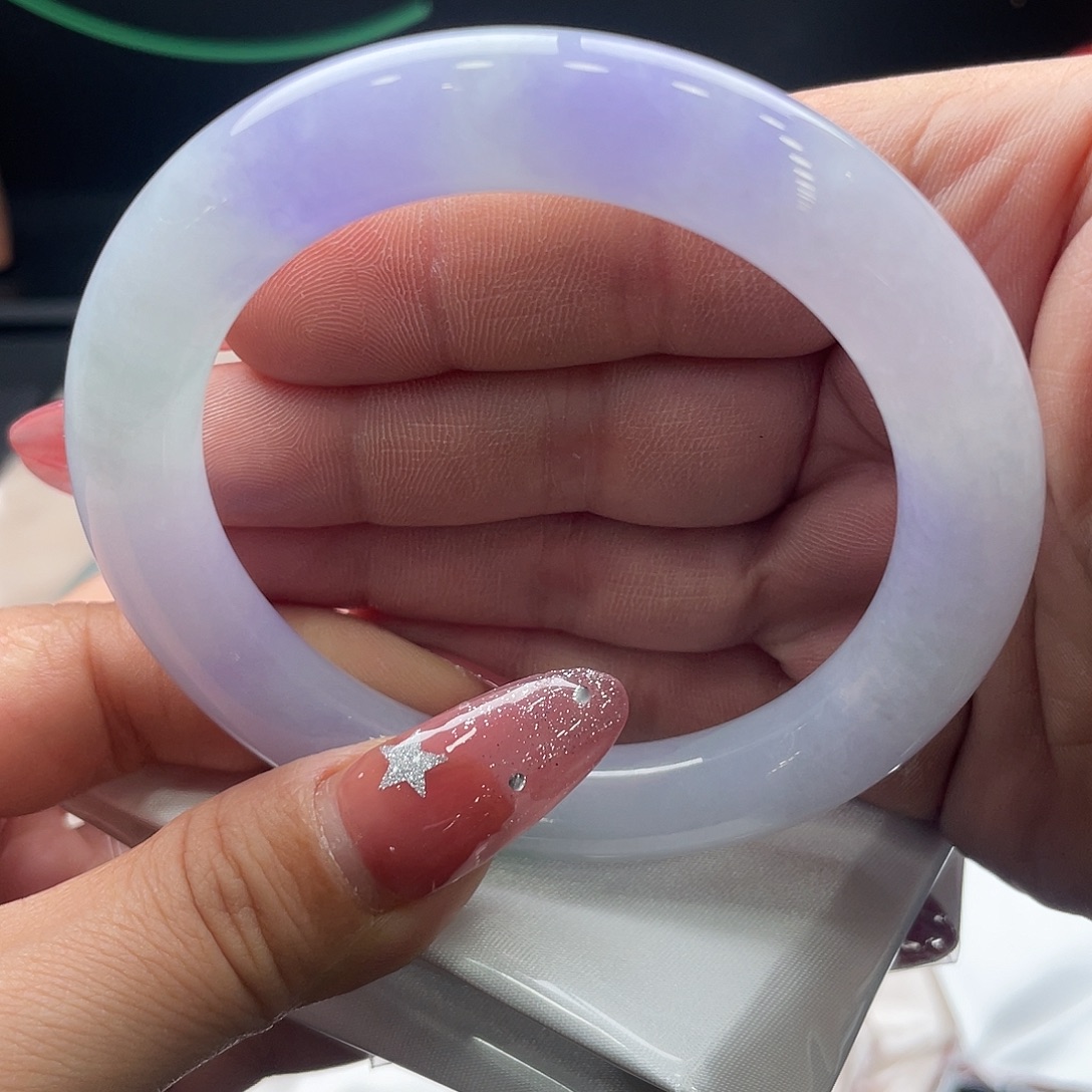 翡翠未镶嵌手镯59.6圆条