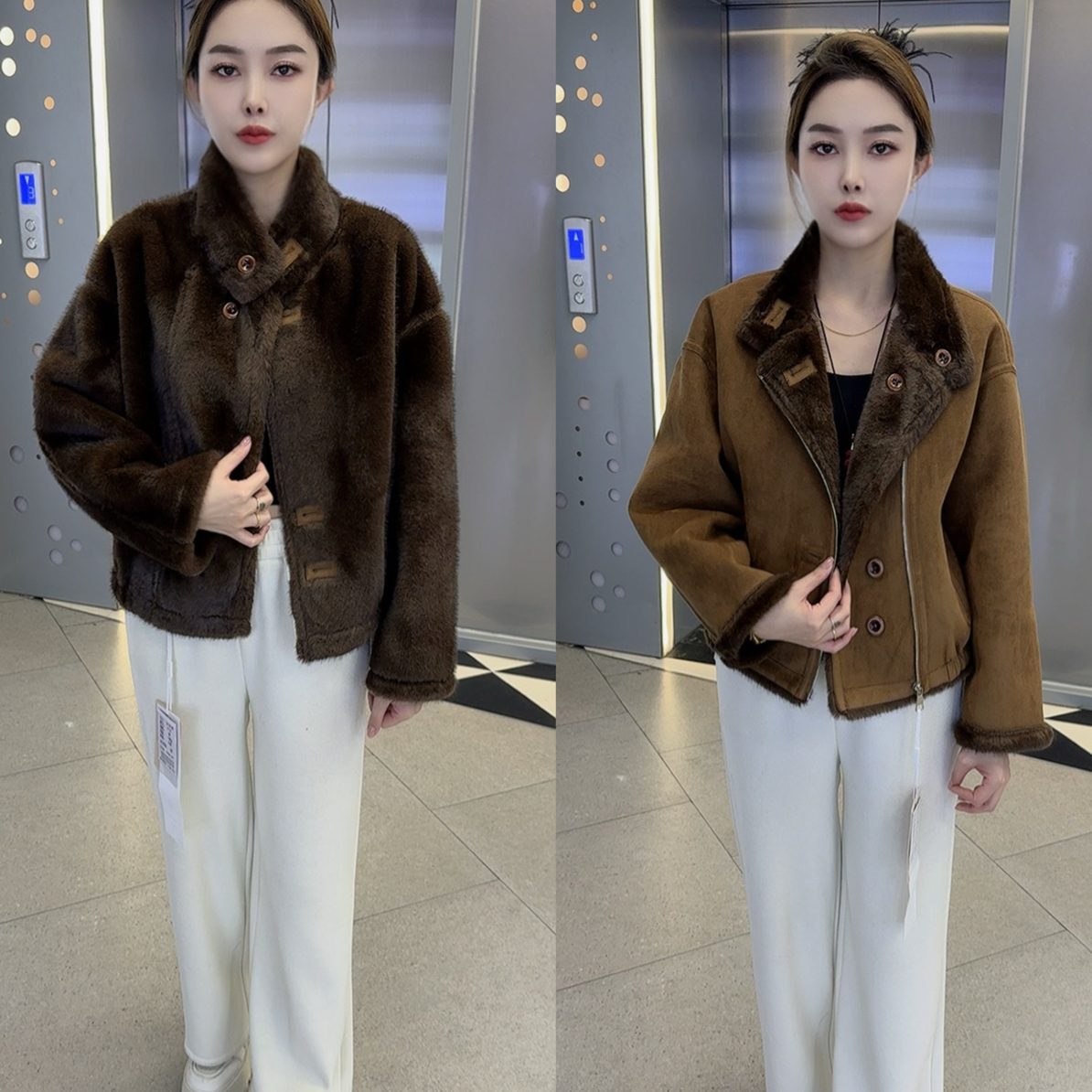 冬季新款韩版时尚双面穿加绒保暖外套女百搭
