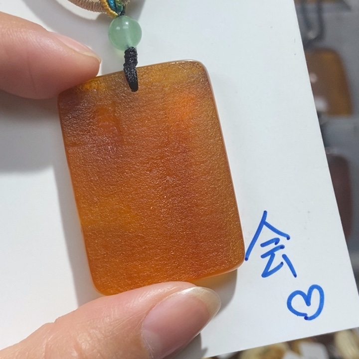 定制琥珀未镶嵌琥珀蜜蜡吊坠项链