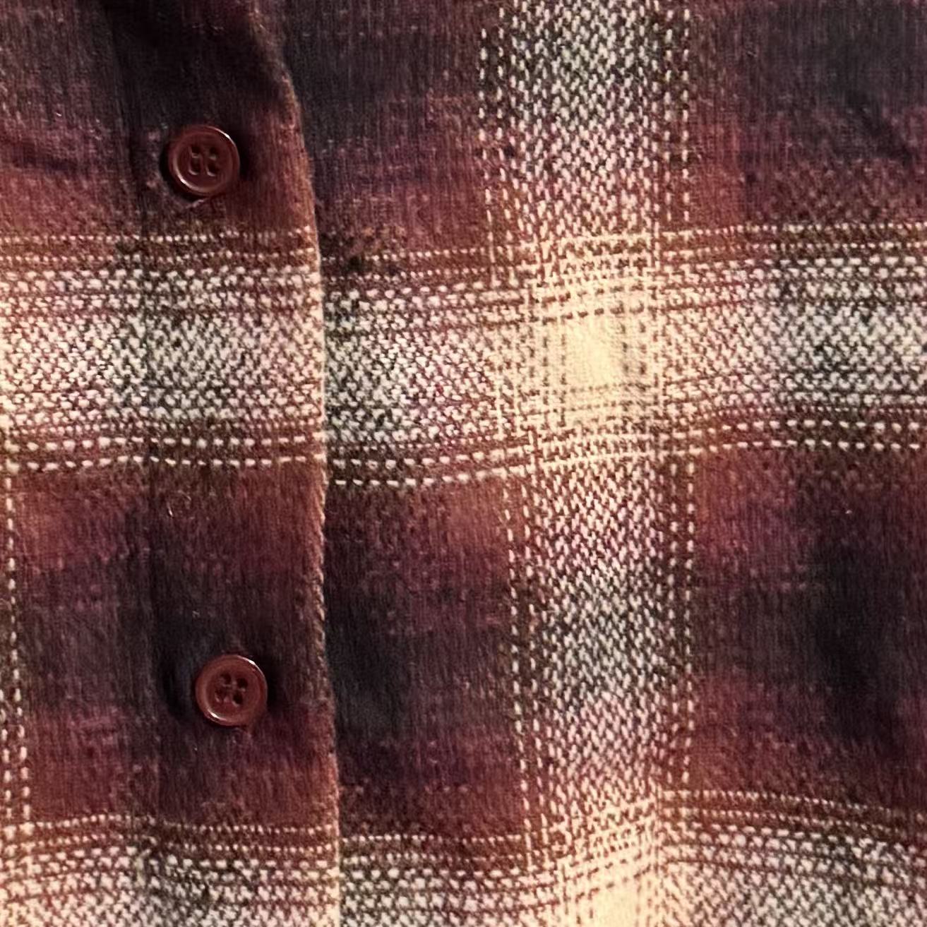 ｛귤 언니｝re磨毛超厚实羊毛渐变格纹字母衬衫