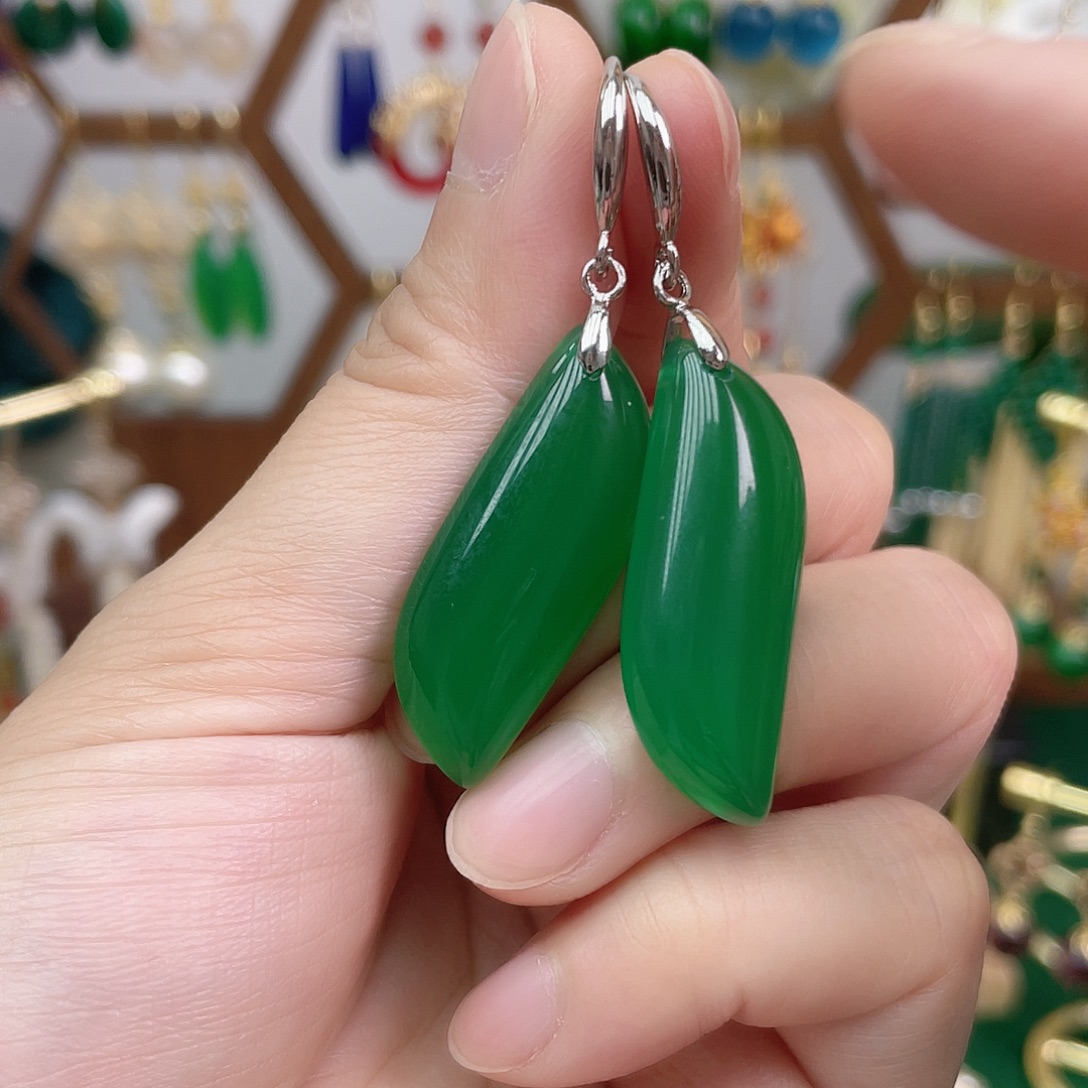 玛瑙/玉髓合金耳饰