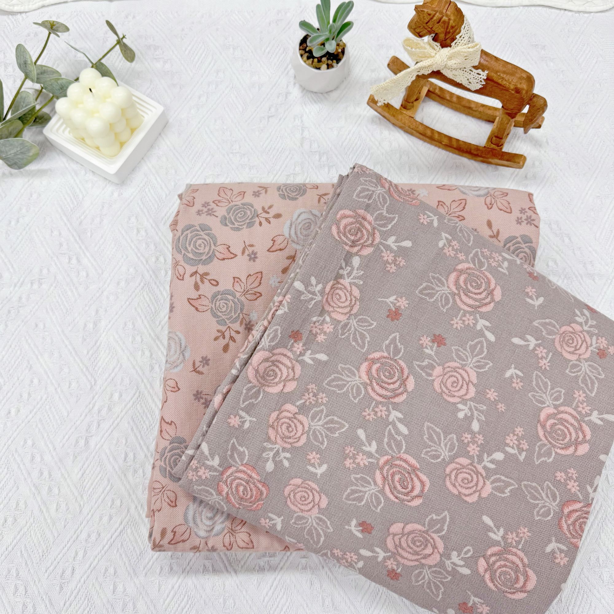 2.4米*2.4米 床单 加密双股纱布 新款 有氧透气印花 【复古玫瑰】