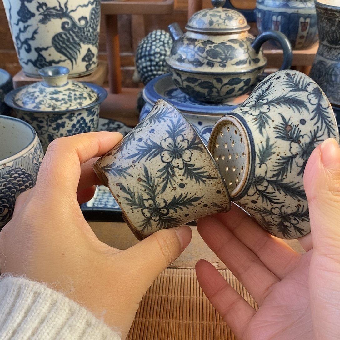 陶手工手绘青花高温陶瓷