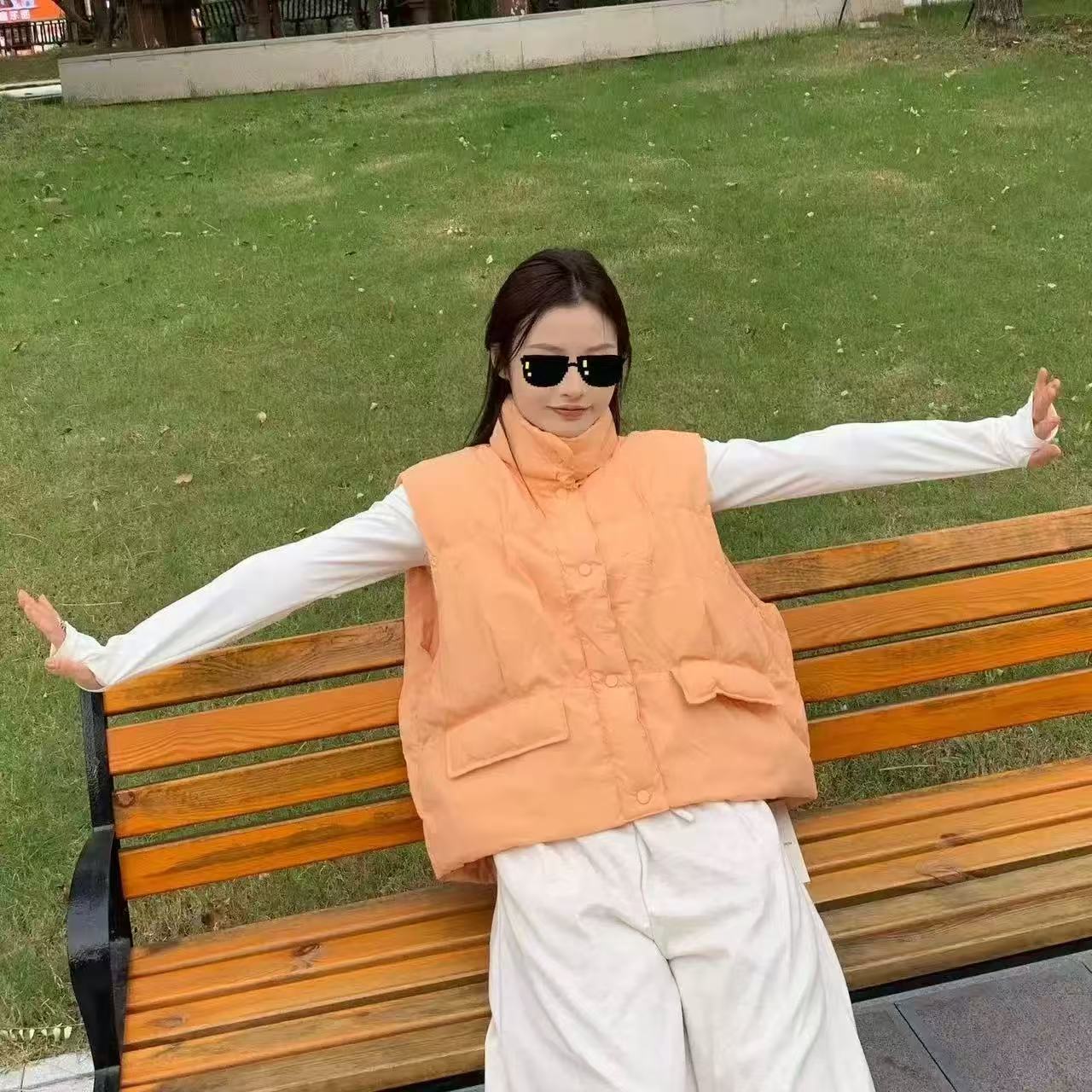 122【羽】女装马甲网红百搭纯色韩版秋冬单排扣显瘦马甲