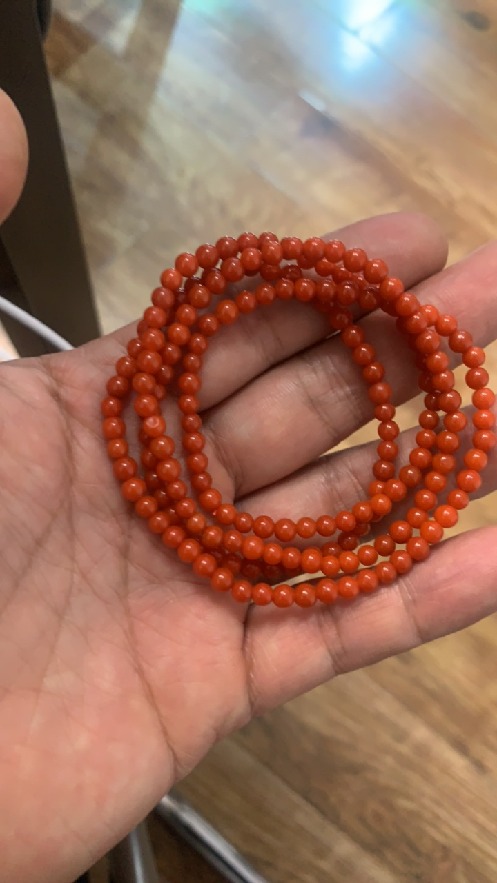 24128-26天然原矿南红3mm多圈