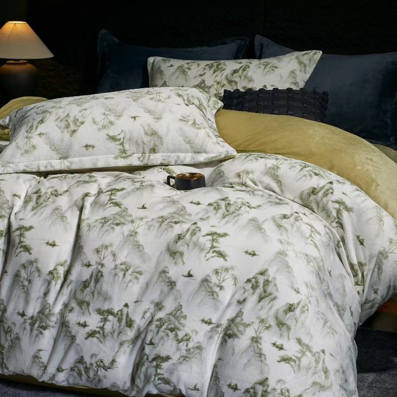 【专柜清仓】MS超柔牛奶绒刺绣四件套-梦江南