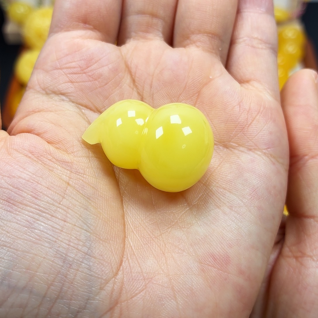 蜜蜡未镶嵌颈饰焦皮浓蜡妖花葫芦