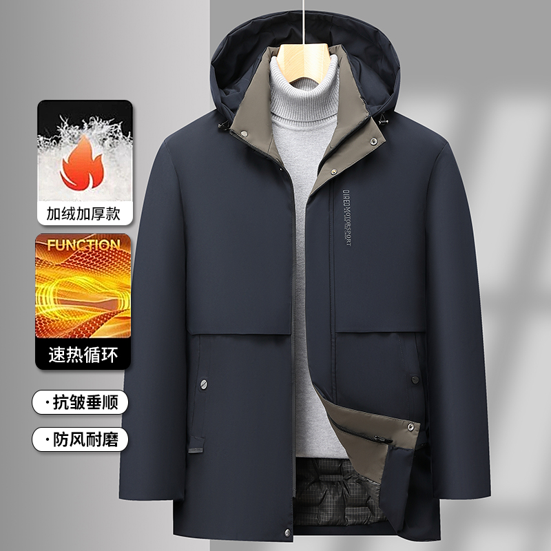 [顶奢男装冬季]男士中老年品牌保暖时尚百搭防风保暖棉服