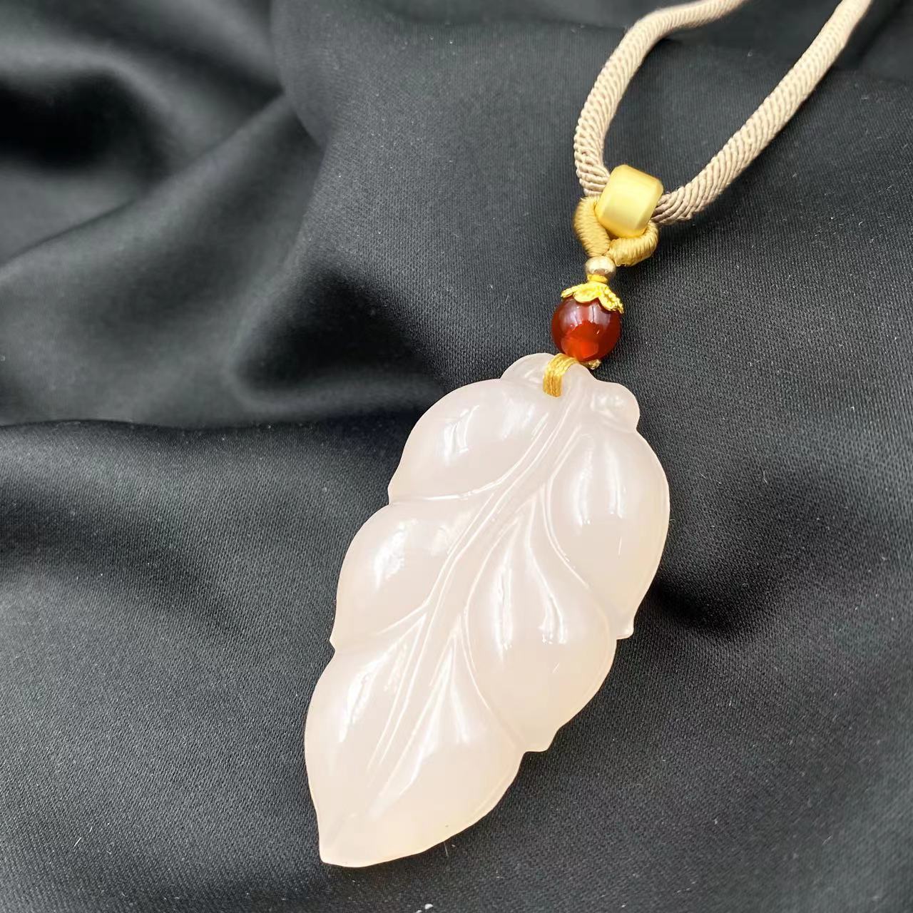 高档珠宝冰粉国风叶子设计款项链Y2153