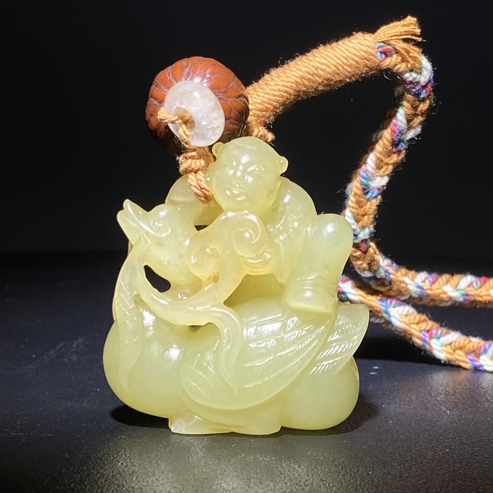 【清代】-和田玉童子戏鹅2507140160