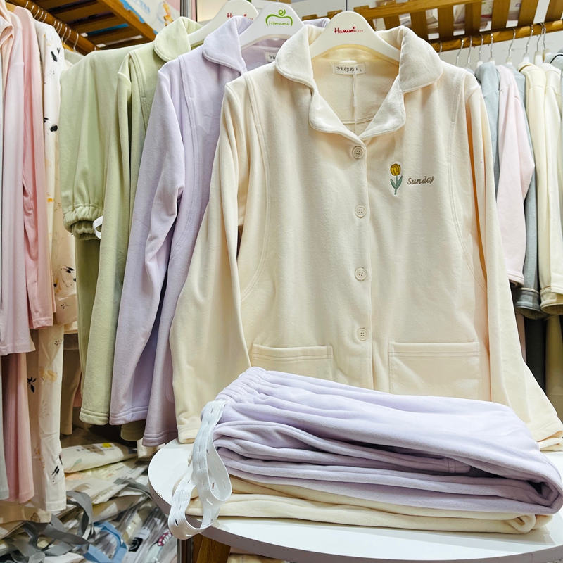 69加厚保暖羊毛羽绒柔软秋冬产后产后哺乳月子服孕妇睡衣喂奶家居