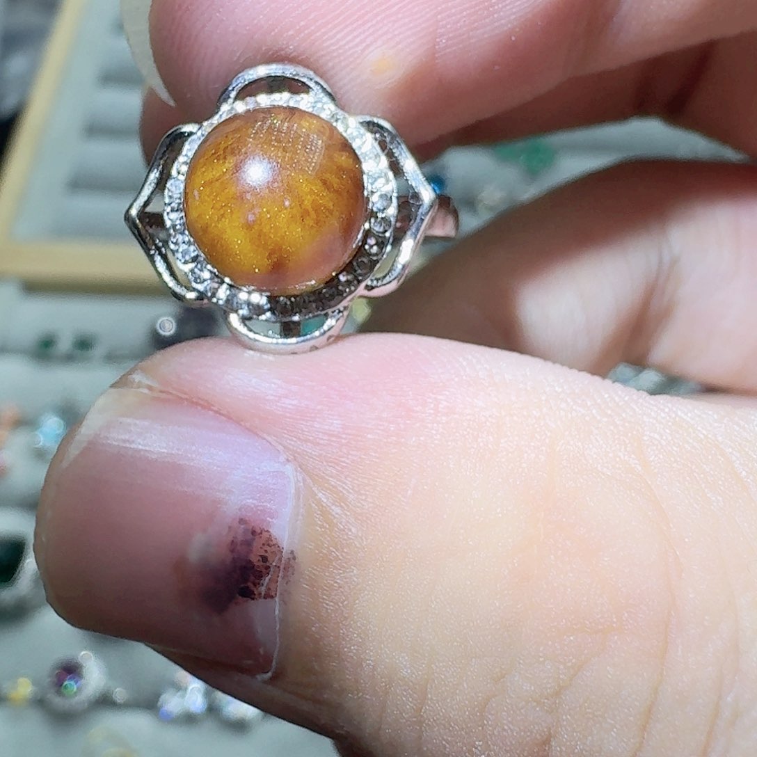 托帕石戒指银S925镶嵌