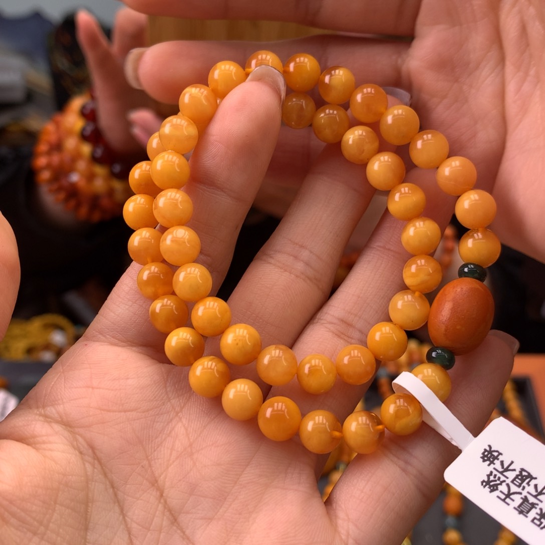 蜜蜡手串未镶嵌天然