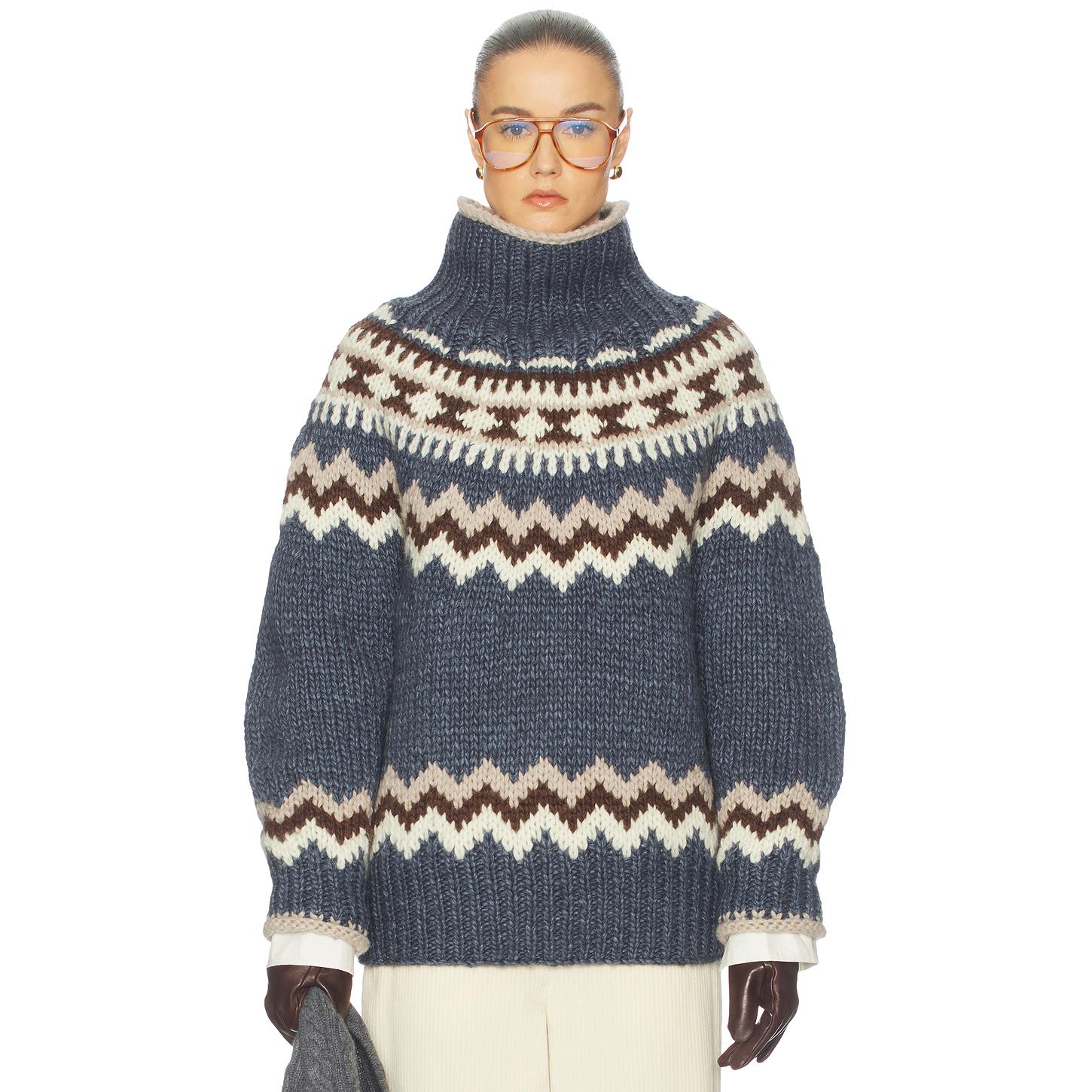 HELSA Asta Fairisle Sweater Blue 衬衫