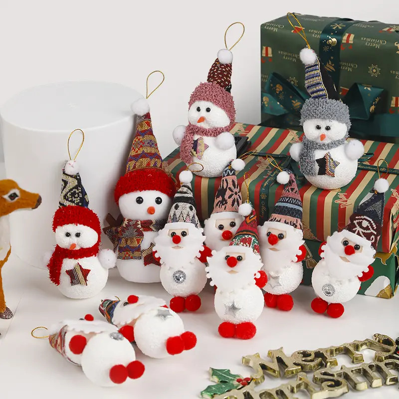 【花颜悦】圣诞雪人摆件 泡沫雪人玩偶 圣诞花束圣诞树搭配材料 