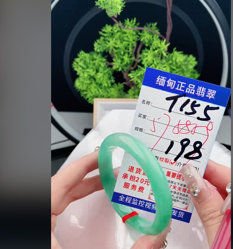 T155缅甸翡翠手镯处理198/条【一物一证】实物以直播间为准