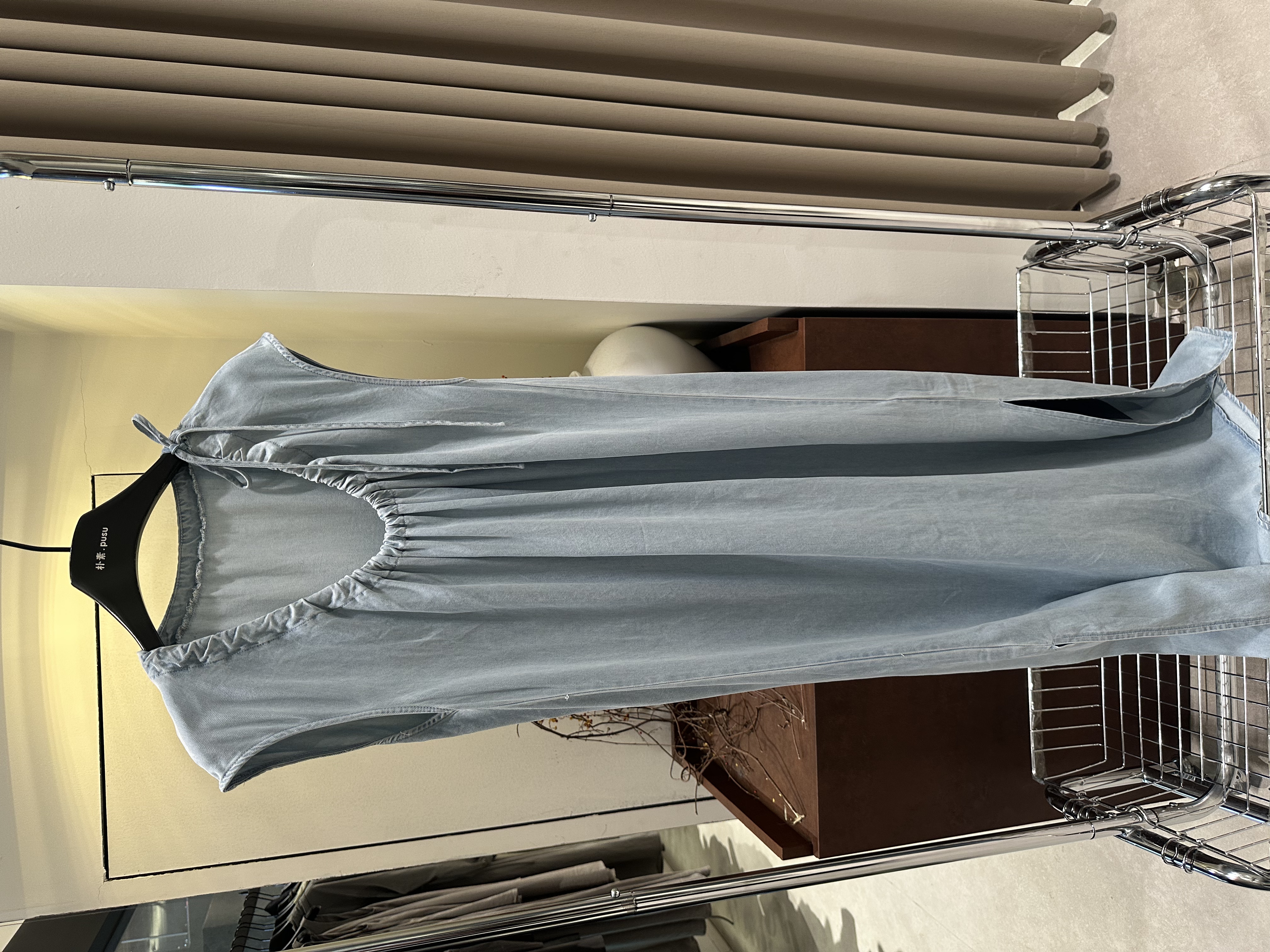 1【木朴素连衣裙25】百搭夏季时尚无袖设计师休闲连衣裙8821