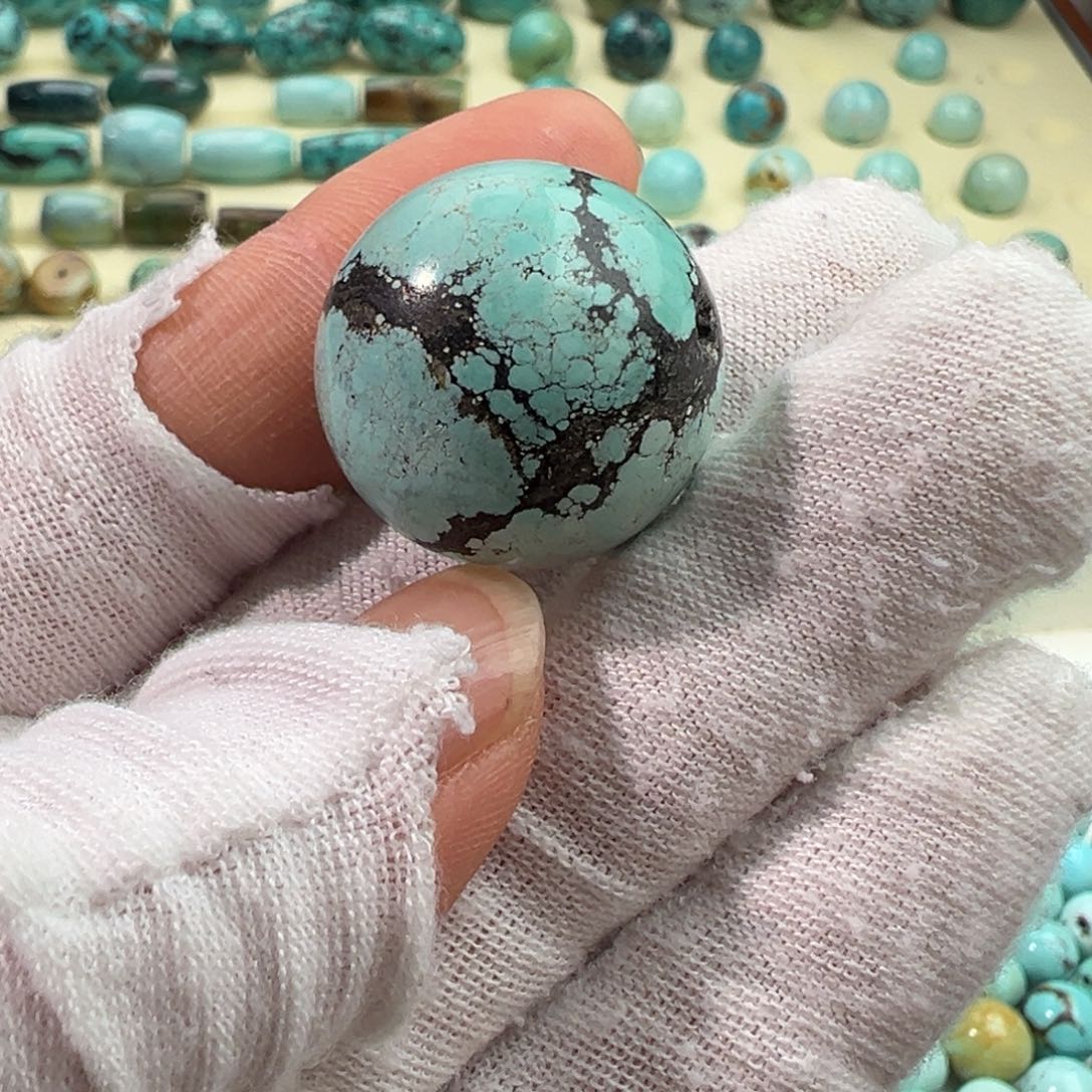 绿松石未镶嵌卡23圆珠