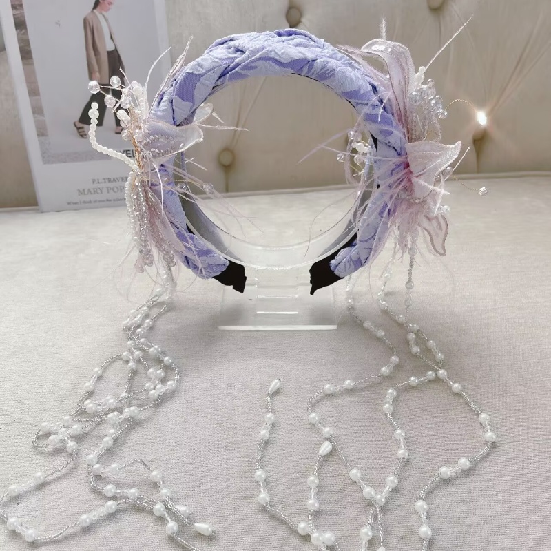 新高级仙女花朵长流苏发箍复古国风洋气发饰头饰设计外拍照百搭娘