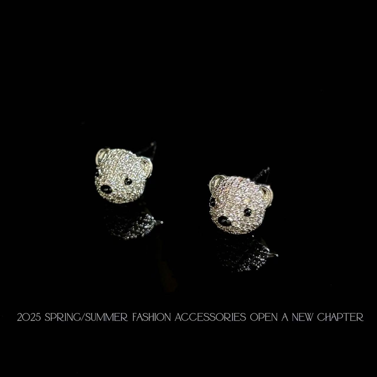 铜合金耳饰 镀K金 2025款C8993【笨笨熊】BOBAOLI 耳钉