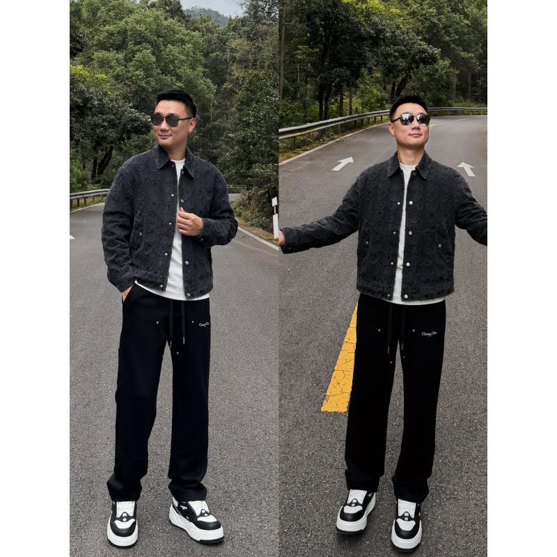 PRLUO VALENTIN《国际行》2025秋男士提花休闲潮流牛仔复古夹克