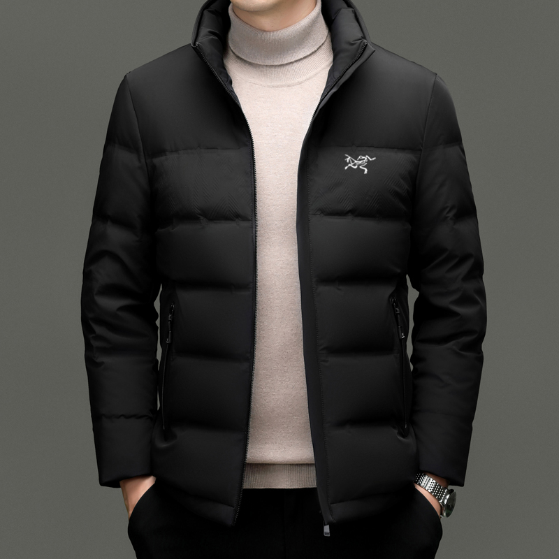 奥莱撤柜始祖新款短款羽绒服男士时尚休闲商务立领保暖白鸭绒外套