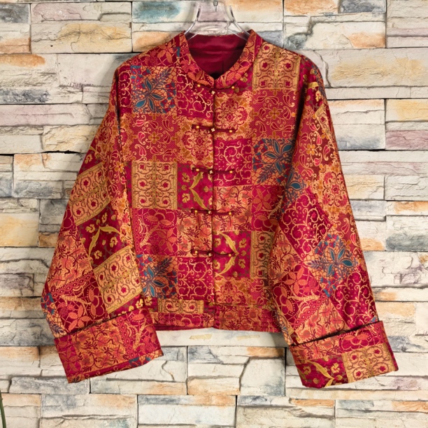 新款锦缎国风女士外套宽松中式复古中国风