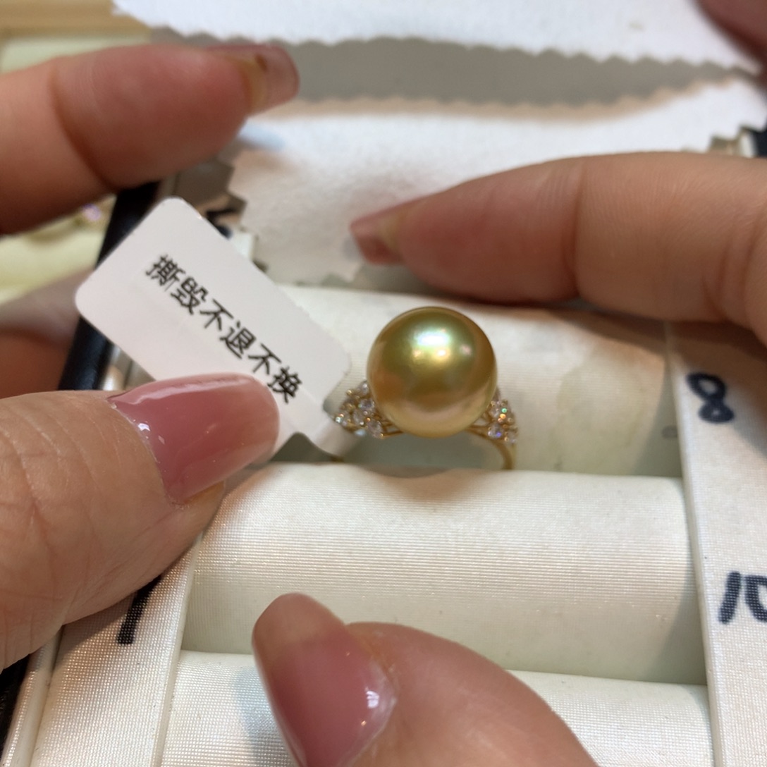 海水珍珠戒指14K金镶嵌